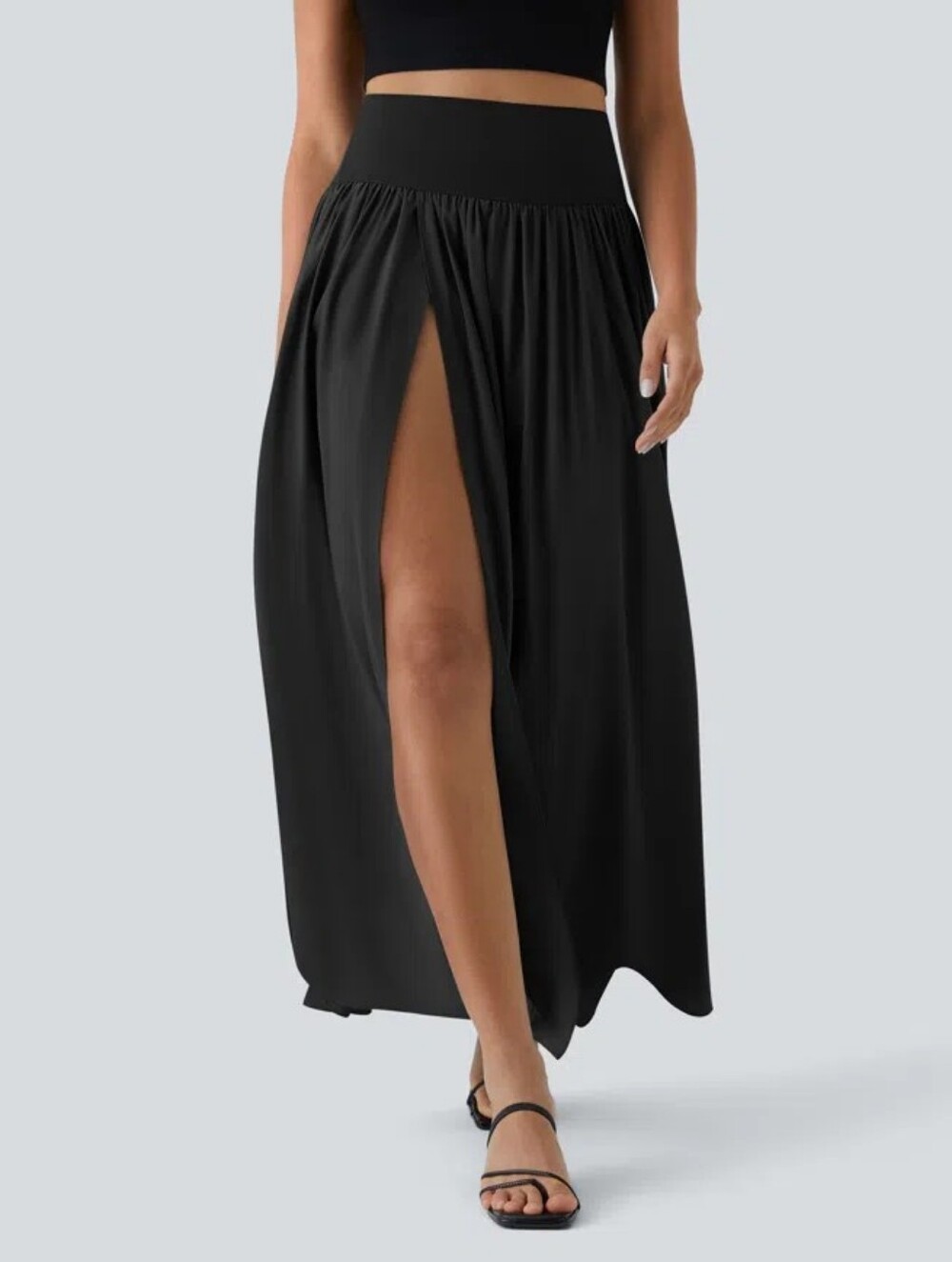 HALARA Breezeful High-Waisted Tummy Control Maxi Skirt In Black | S - Picture 2 of 7